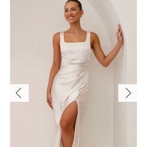 Champagne Silk Midi Dress